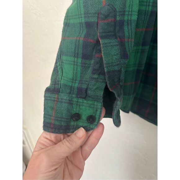 LL BEAN LARGE Men's Traditional Fit Cotton Plaid Shirt Button Up Green - Picture 5 of 10